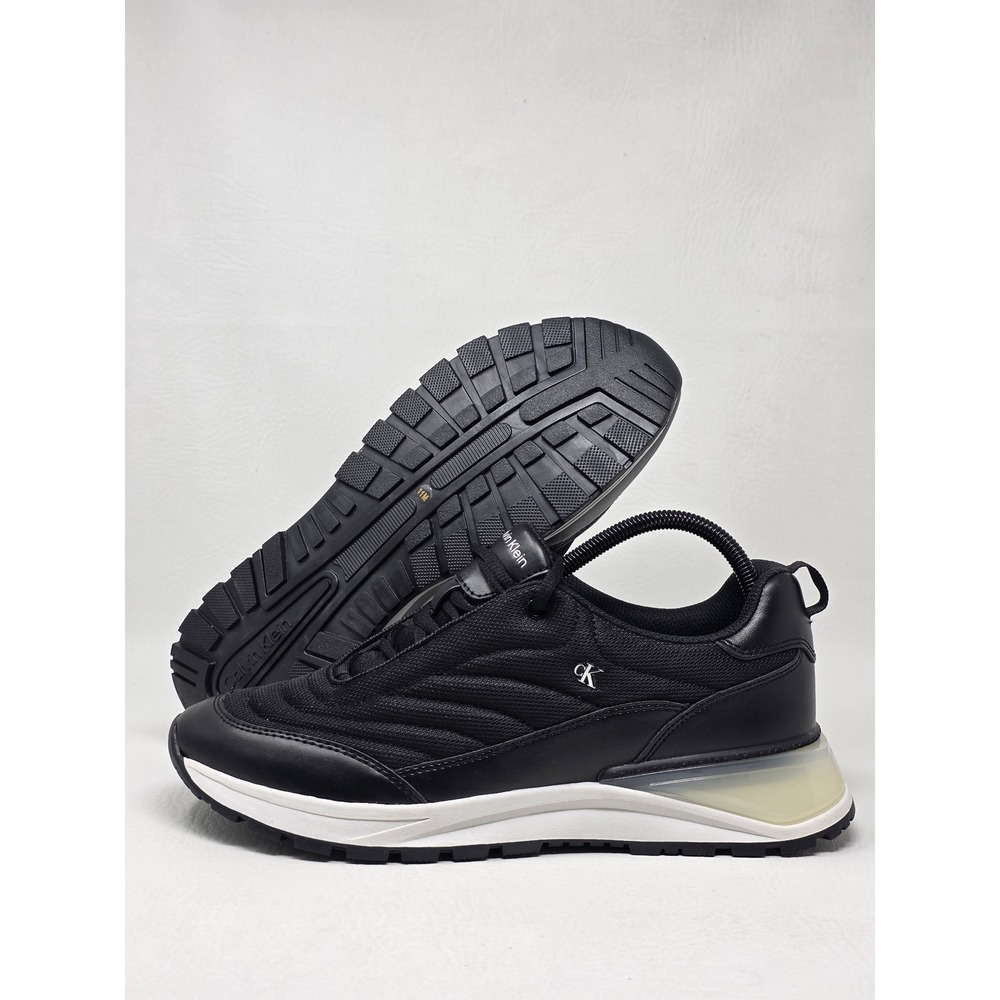 Calvin Klein KCGYSEEN Mens Sneakers Black White Athletic Shoes 11M New